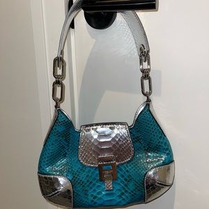 Michael Kors Collection Bancroft Small Shoulder Genuine Python Snakeskin Leather